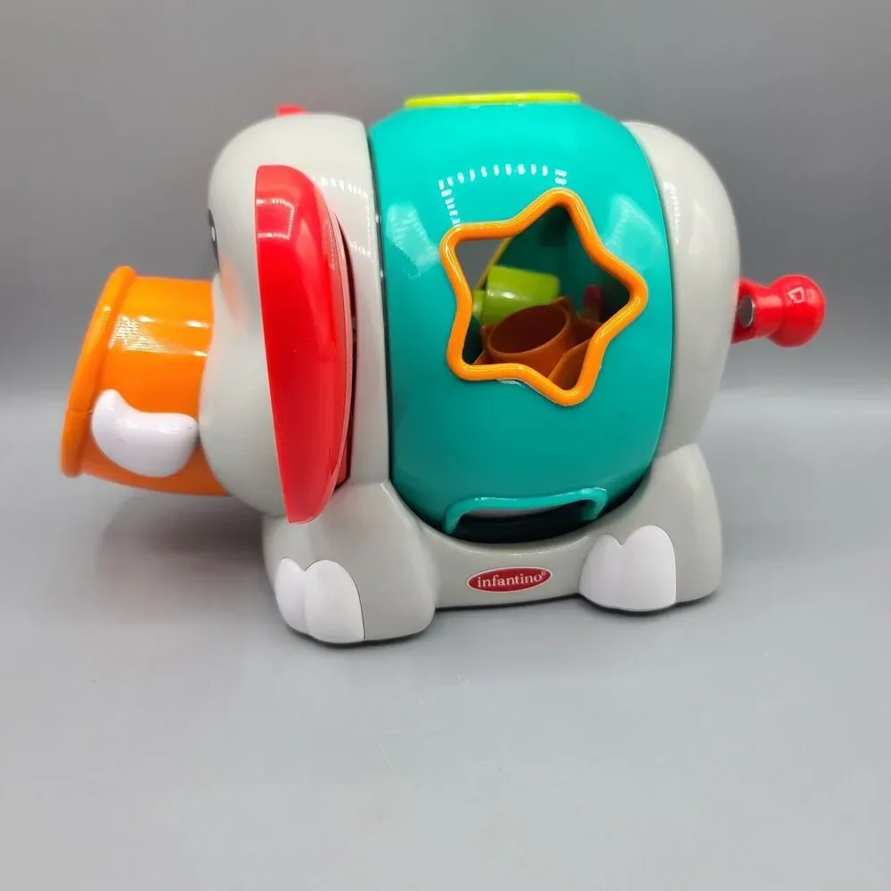 Infantino Elephant Shape Sorter Revolving Center Complete 5 Shapes
